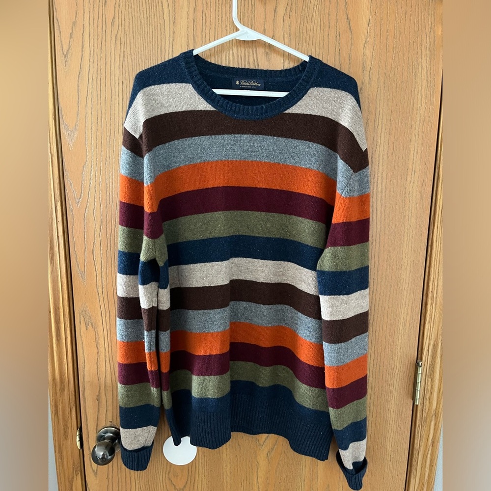 Brooks Brothers Men's Striped Crewneck Sweater - Multicolor